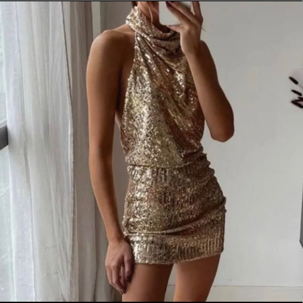 ZARA Dress - Women | Color: Gold | Size: XS